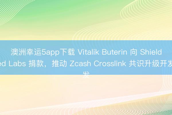 澳洲幸運(yùn)5app下載 Vitalik Buterin 向 Shielded Labs 捐款，推動(dòng) Zcash Crosslink 共識(shí)升級(jí)開(kāi)發(fā)